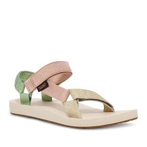 Teva universal metallic Pink Green Velcro Strap Sandals water sport hike comfy 7